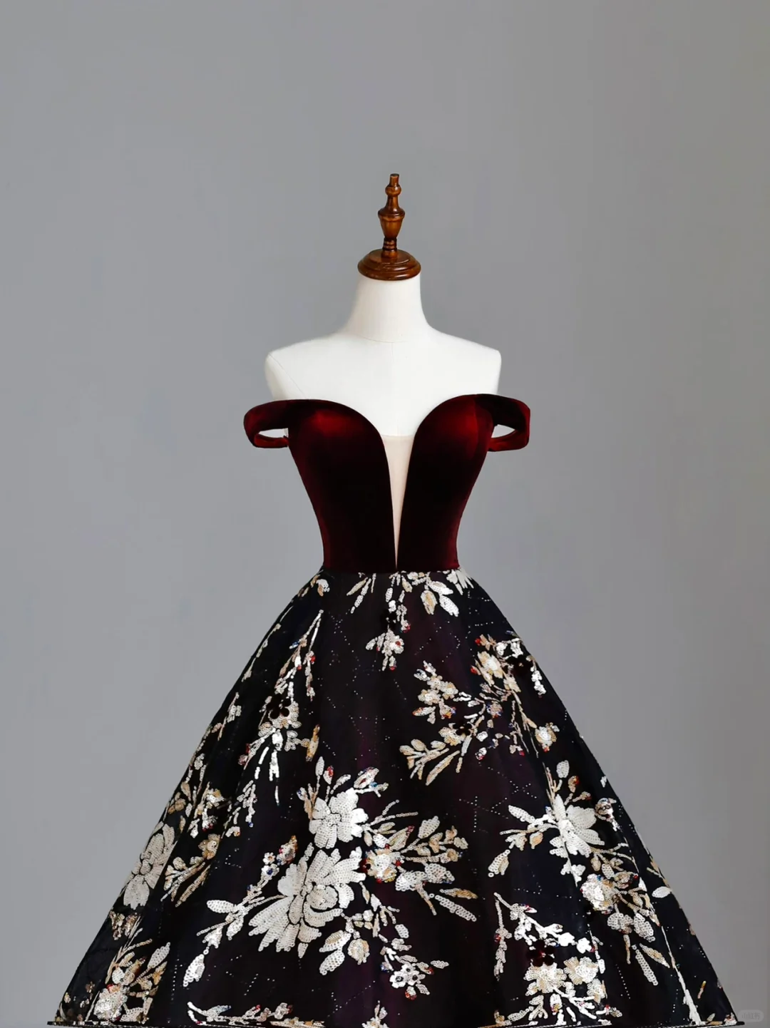 Robe de bal élégante et glamour, épaules dénudées, en satin bordeaux, robe de soirée longue, DP1535