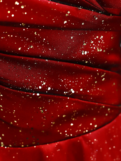 Elegant Glamour Ball Gown Off The Shoulder Red Prom Dress Party Dress Long Evening Dresses DP1555