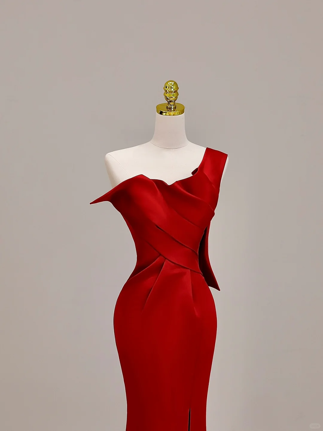 Robe de soirée longue rouge élégante et glamour, style sirène, asymétrique, DP1541