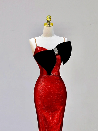 Gorgeous Mermaid Spaghetti Straps Red Long Prom Dress Party Dress Graduation Dresses DP1580