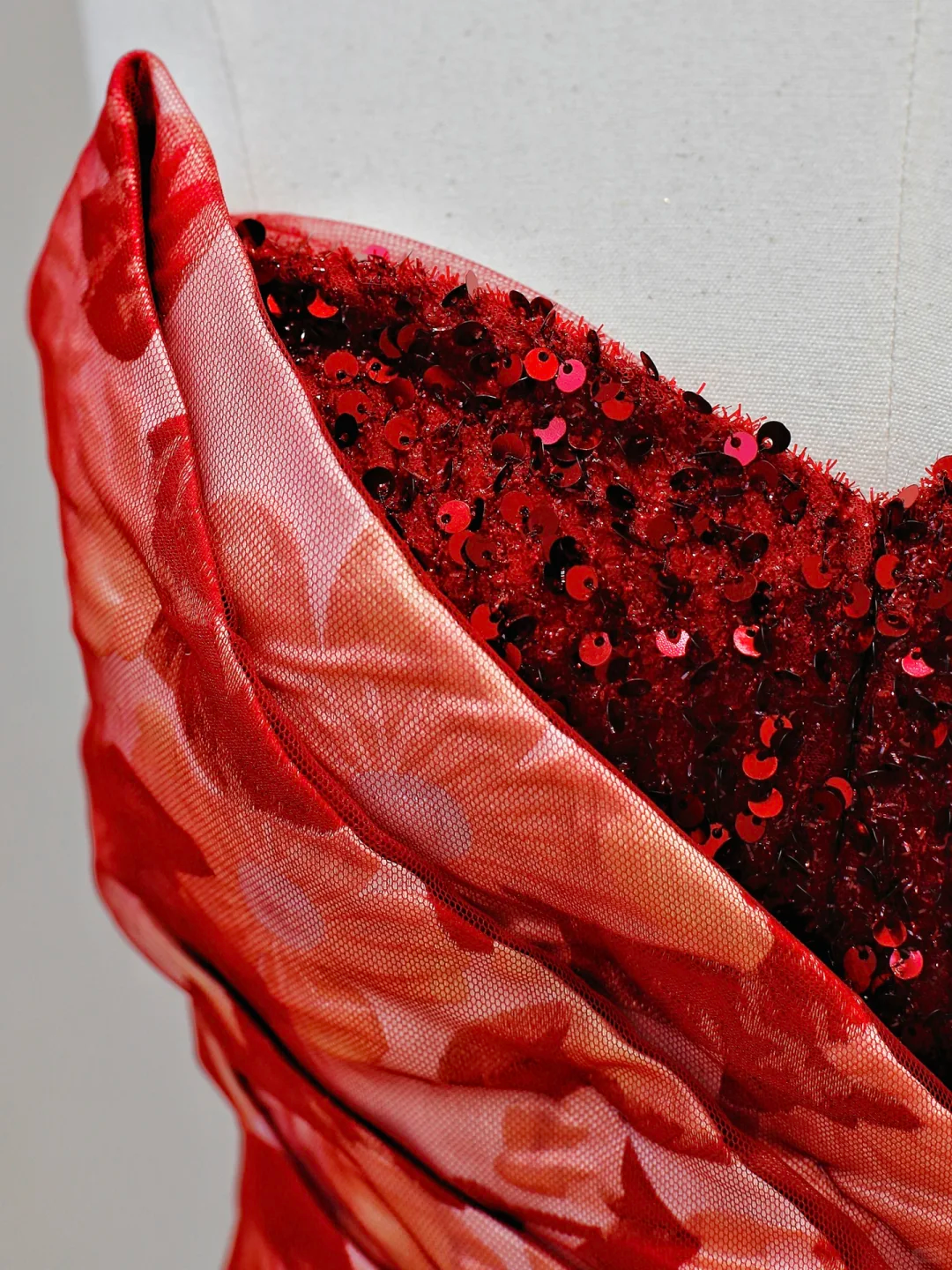 Robe de soirée élégante et glamour en tulle rouge à fleurs pour 21e anniversaire, tenue de soirée pour femme, DP1588