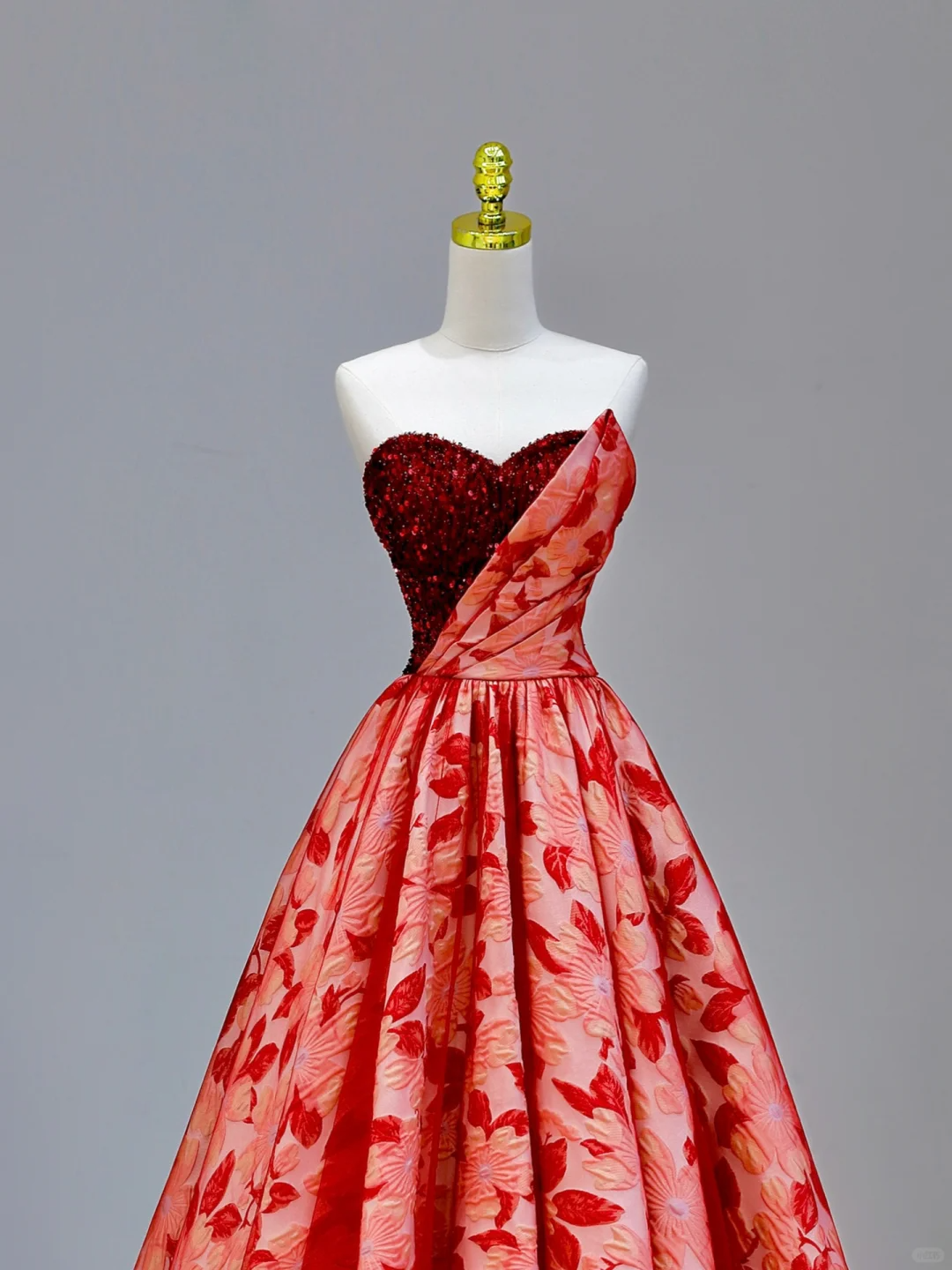Robe de soirée élégante et glamour en tulle rouge à fleurs pour 21e anniversaire, tenue de soirée pour femme, DP1588