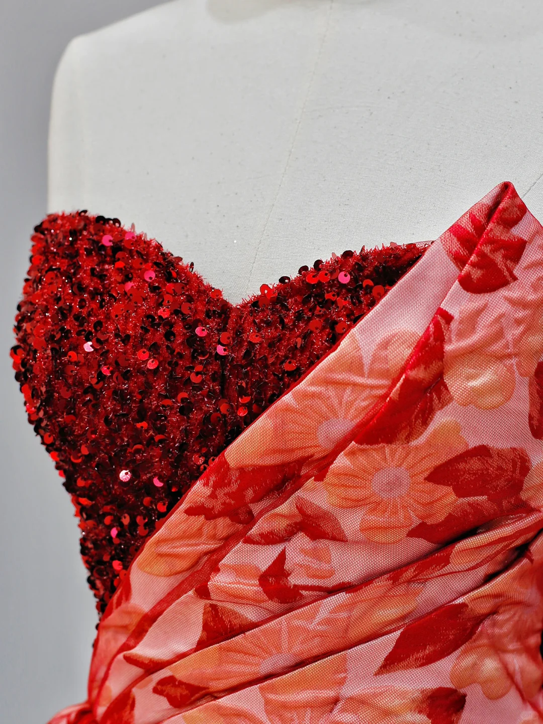 Robe de soirée élégante et glamour en tulle rouge à fleurs pour 21e anniversaire, tenue de soirée pour femme, DP1588