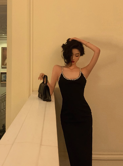 Classy Sheath Spaghetti Straps Knee Length Black Homecoming Dress Cocktail Dress Birthday Dresses DP1626