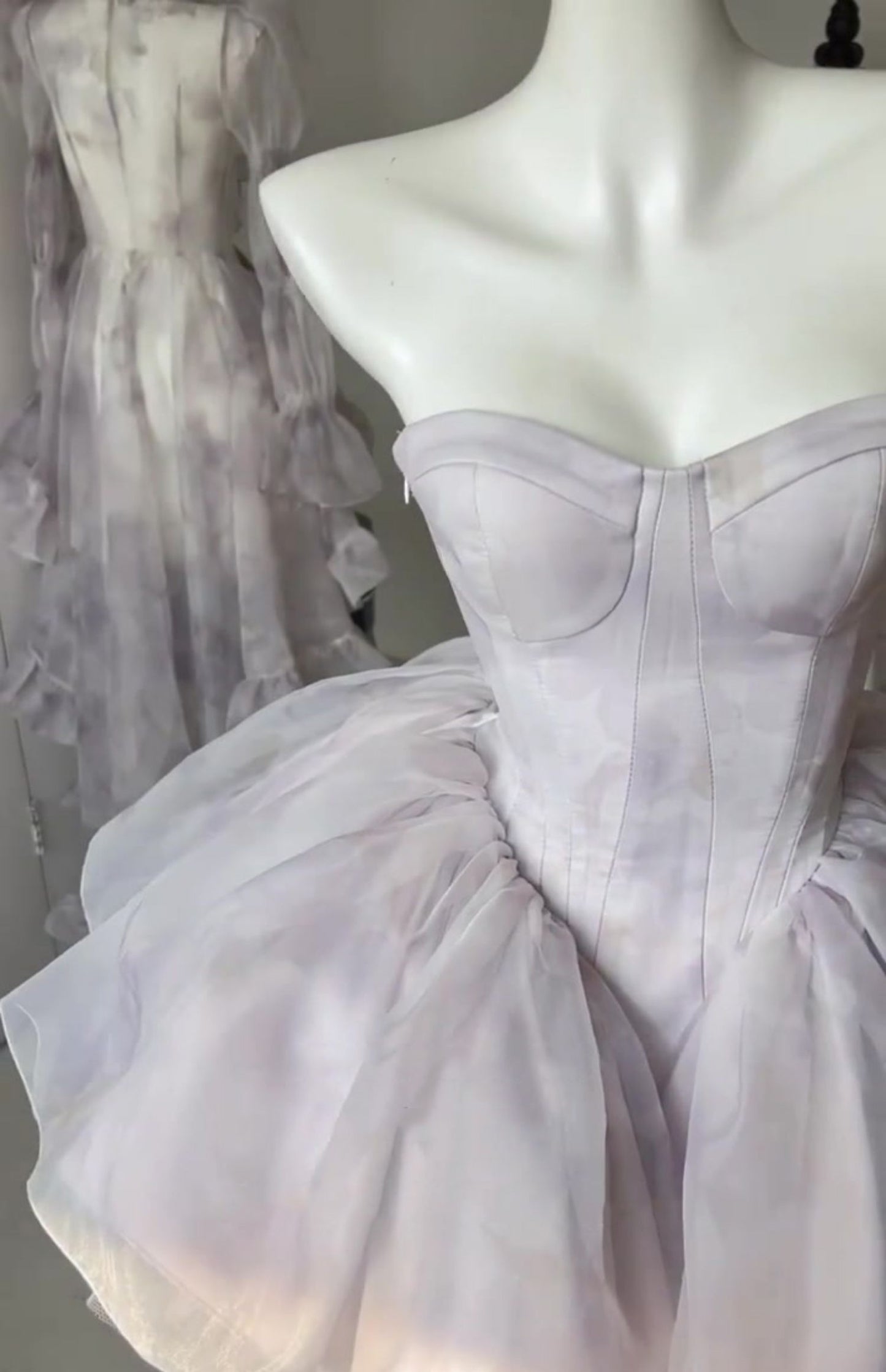Jolie robe de bal courte en tulle lilas, robe de soirée d'été Hoco, robe de cocktail pour adolescentes DP1791