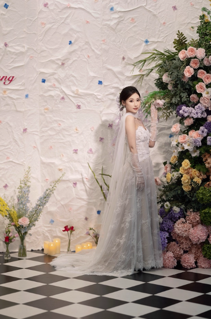 Classic Bridal Dress A line Sweetheart Lace White Wedding Dresses Minimalist Bridal Gowns DP1801