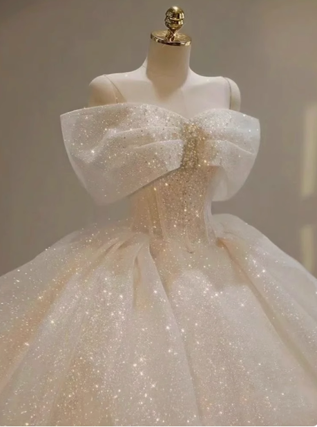 Dreamy Wedding Dress Ball Gown Off The Shoulder Sequin Wedding Dresses Bridal Gowns DP1802