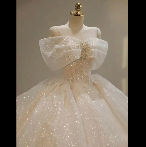 Dreamy Wedding Dress Ball Gown Off The Shoulder Sequin Wedding Dresses Bridal Gowns DP1802