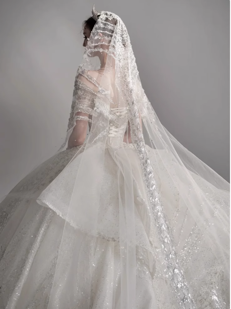 Dreamy Wedding Dress Ball Gown Off The Shoulder Sequin Wedding Dresses Bridal Gowns DP1805