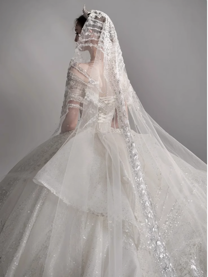 Dreamy Wedding Dress Ball Gown Off The Shoulder Sequin Wedding Dresses Bridal Gowns DP1805