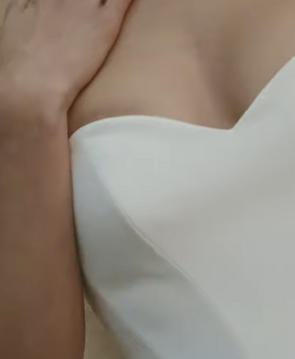 Simple Wedding Dress Ball Gown Strapless Satin White Long Wedding Dresses Bridal Gowns DP1829