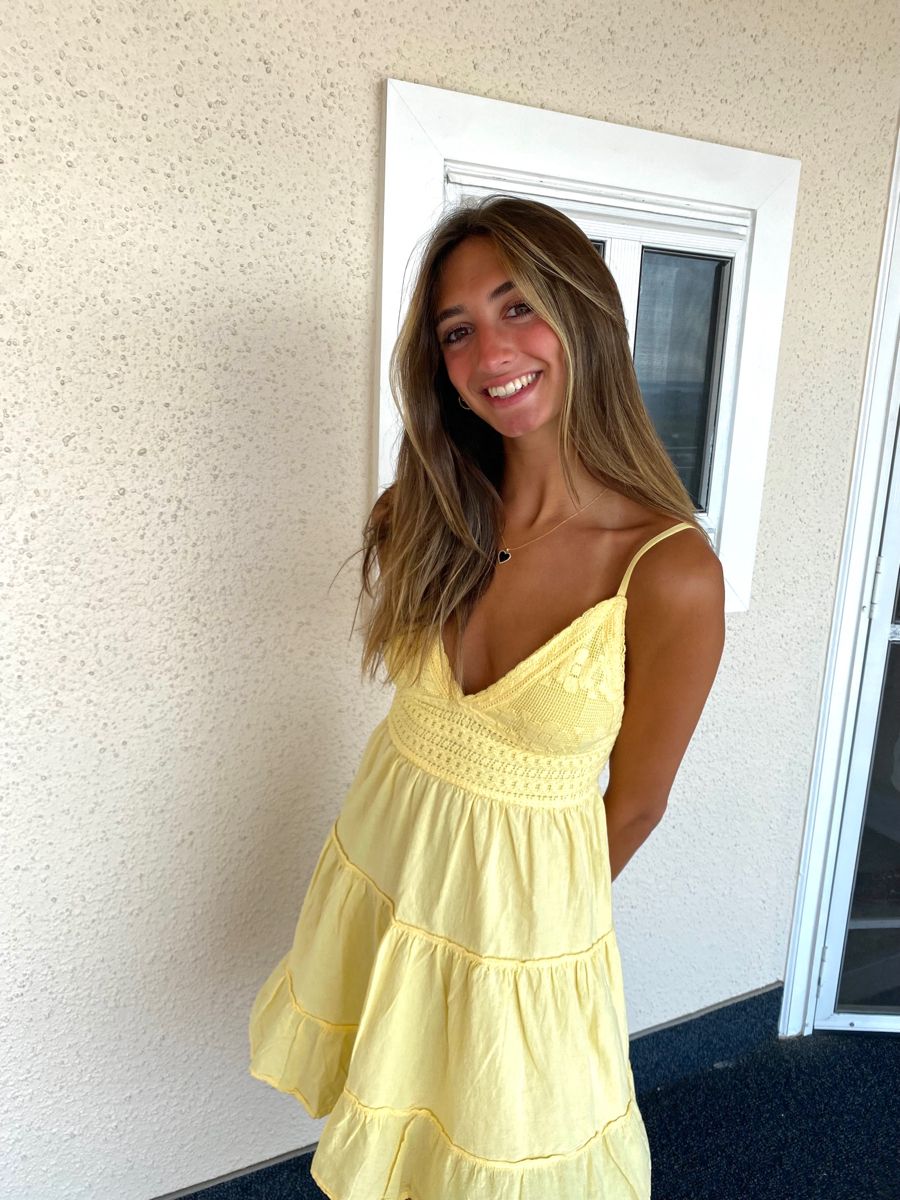 Simple A line Spaghetti Straps Yellow Homecoming Dress Summer Hoco Dresses Cocktail Dress DP1924