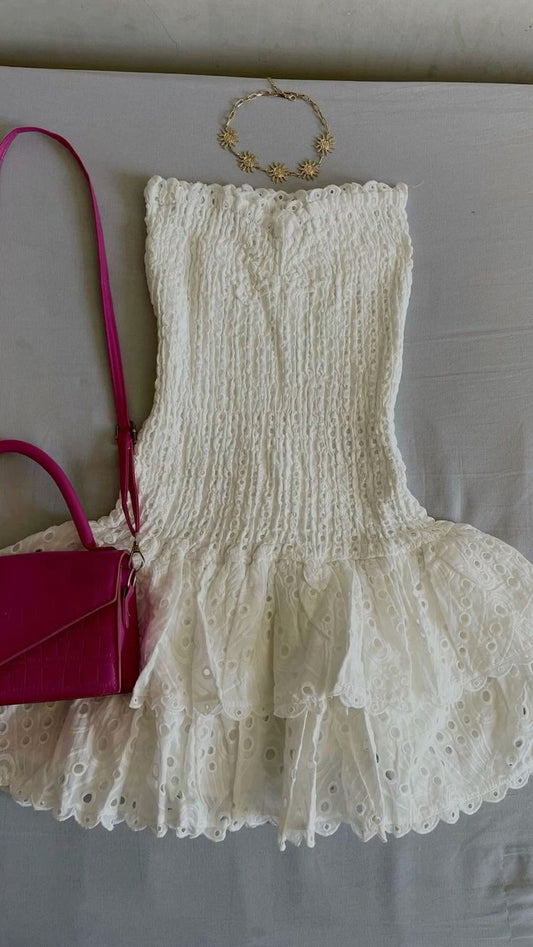 Cute Sheath Strapless White Summer Homecoming Dress Hoco Dress Mini 18th Birthday Outfit Cocktail Dresses DP1939