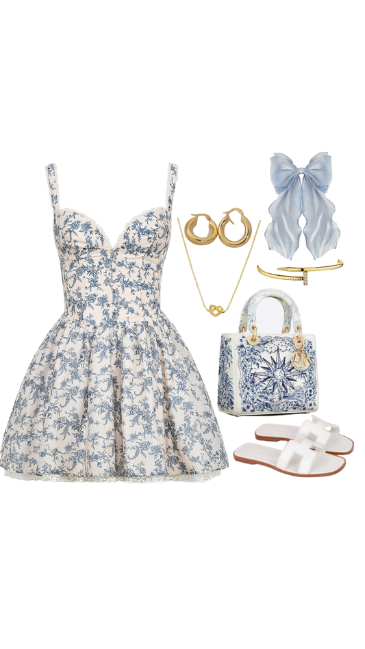 Simple A line Straps Blue Floral Short Homecoming Dress Summer Hoco Dresses Cocktail Dress DP1947