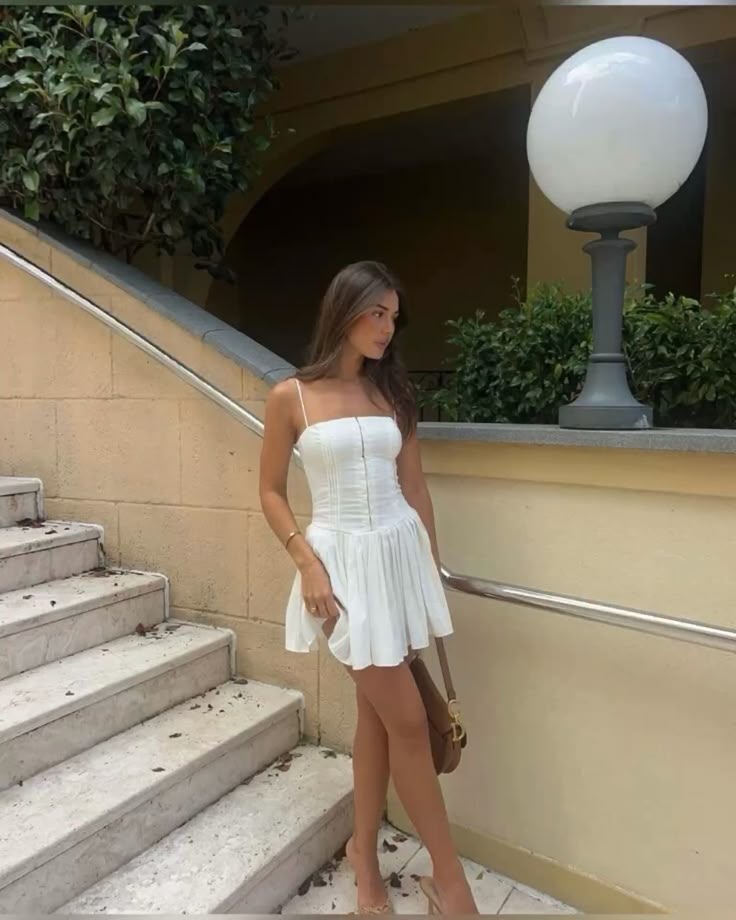 Simple A line Spaghetti Straps White Short Homecoming Dress Summer Hoco Dresses Cocktail Dress DP1964