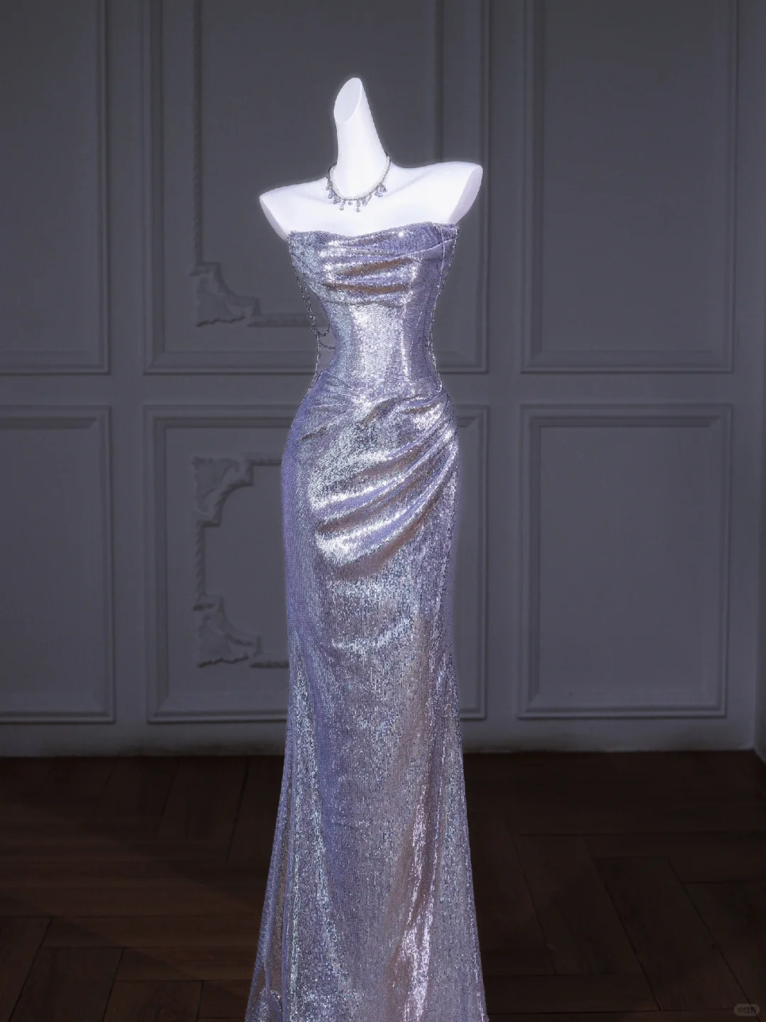 Pretty Mermaid Strapless Sequin Beads Long Prom Dress Party Dress Graduation Dresses DP1964