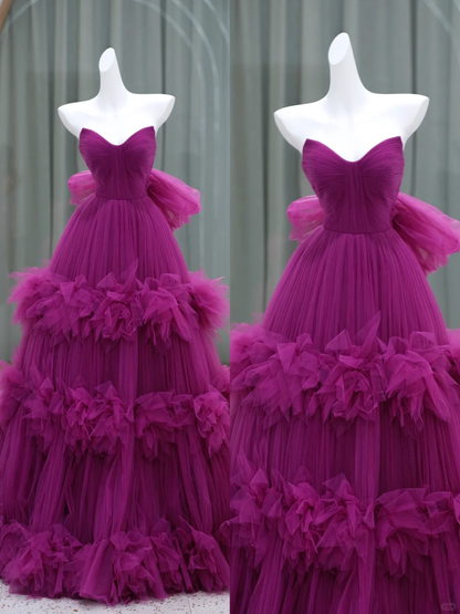 Elegant Ball Gown Sweetheart Tulle Long Prom Dress Party Dress Graduation Dresses DP1970