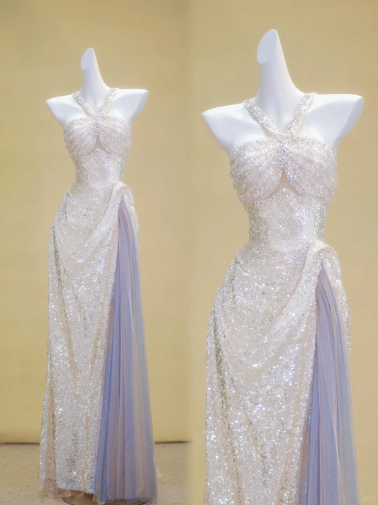 Gorgeous Mermaid Halter Sequin Long Prom Dress Party Dress Graduation Dresses DP2002