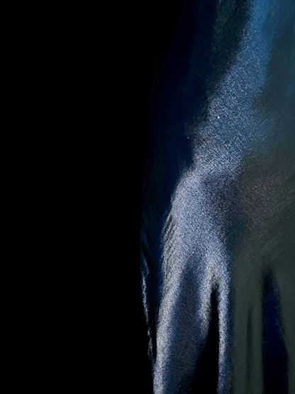 Robe de soirée longue bleu marine à bretelles spaghetti style sirène vintage DP2028