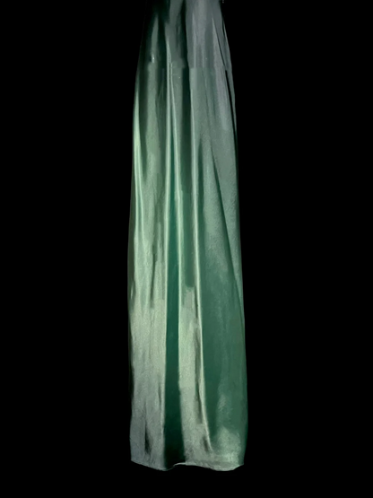 Robe de soirée longue vintage en satin vert, dos nu, style sirène, col licou, robe de bal DP2030