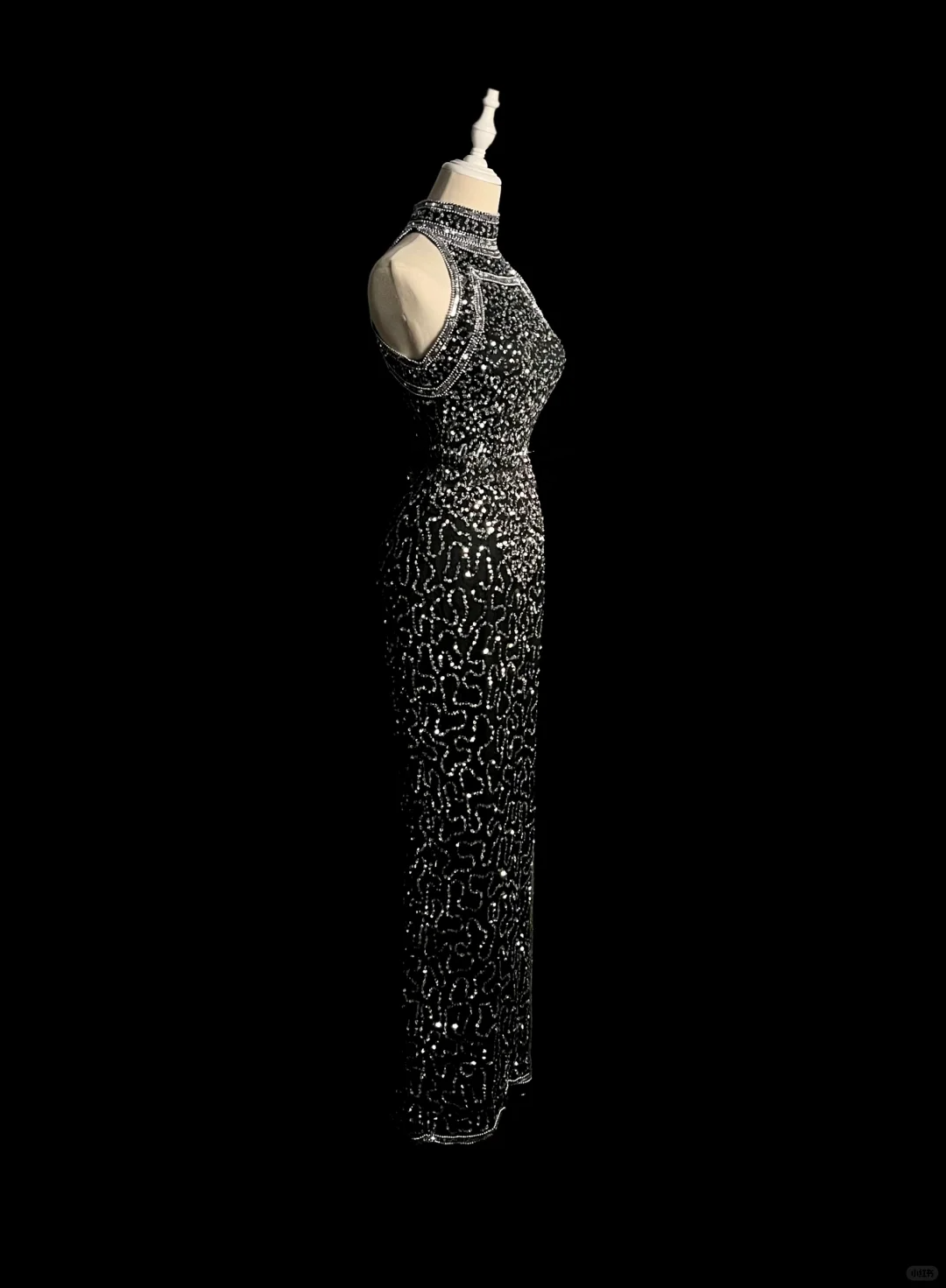 Vintage Sheath High Neck Sequin Long Evening Party Gowns Formal Dresses Prom Dresses DP2038