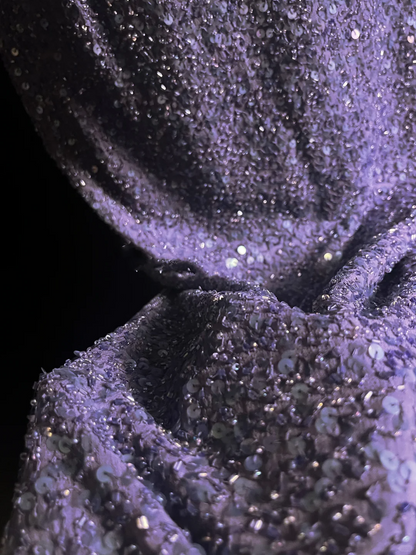 Vintage Mermaid Halter Sequin Lilac Backless Long Prom Dress Party Dress Graduation Dresses DP2043