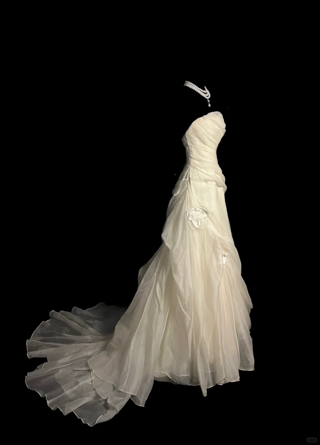 Retro Wedding Dress Mermaid Strapless Ivory Chiffon Long Wedding Dresses Retro 1970s Bridal Gowns DP2053