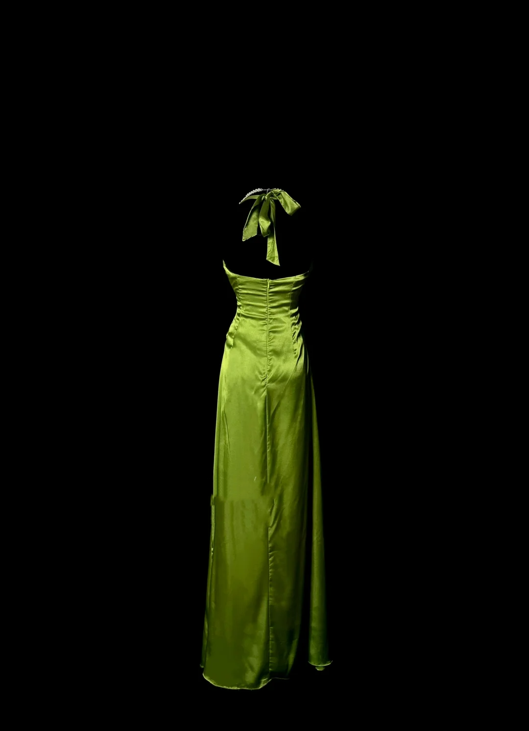 Retro Sheath Halter Green 20th Birthday Dress Long Prom Dress Birthday