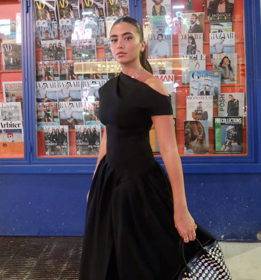 Wunderschönes Ballkleid aus schulterfreiem schwarzem Satin, Ballkleider, formelle Sommerkleider für Hochzeitsgäste, Outfits für Hochzeitsgäste, DP2172