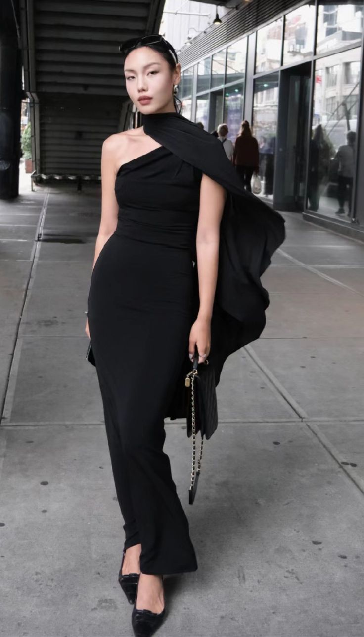 Schlichtes Etuikleid mit einer Schulter, schwarz, Ballkleid, formelles Sommerkleid für Hochzeitsgäste, Outfits für Hochzeitsgäste, DP2175