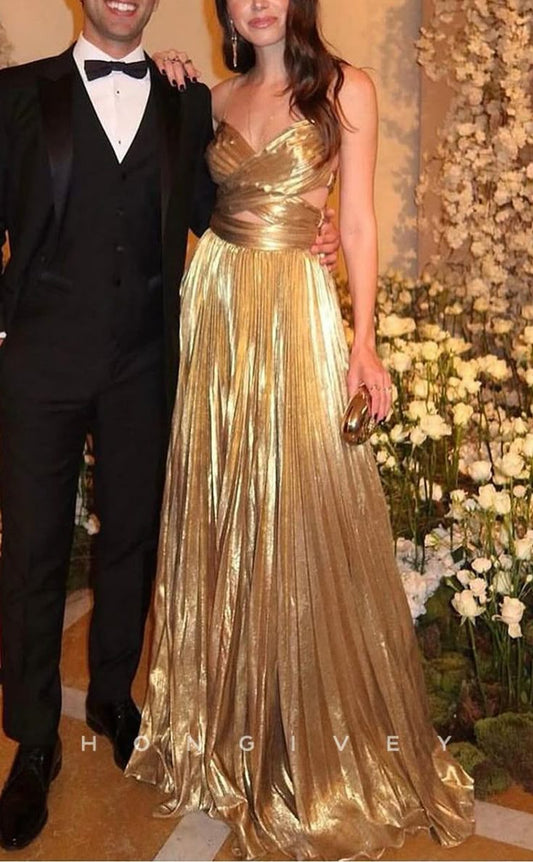 Schlichte A-Linie Spaghettiträger Gold Abendkleider Abendkleider Formale Sommerkleider für Hochzeitsgäste mit Schal Outfits für Hochzeitsgäste DP2213