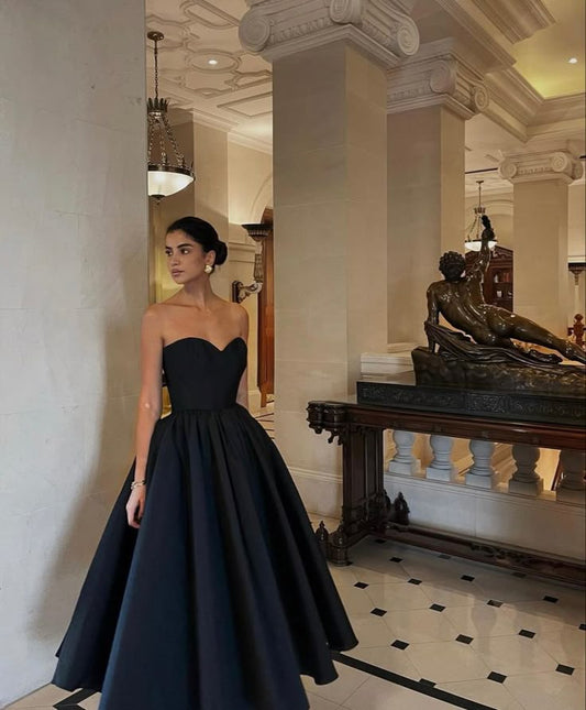 Hübsches Ballkleid Sweetheart Black Night Dinner Abendkleider Formale Sommer Hochzeitsgastkleider Hochzeitsgast-Outfits DP2217