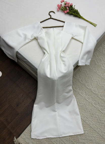 Classy Sheath Square Neck Long Prom Dresses Formal Summer Wedding Guest Dresses Wedding Guest Outfit DP2236