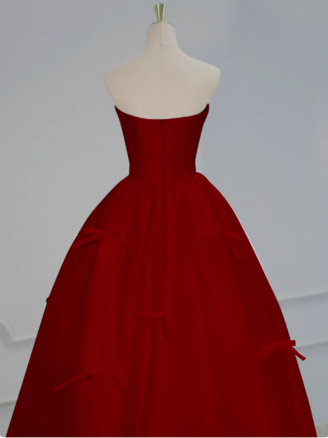 Gorgeous Ball Gown Strapless Red Prom Dresses Formal Summer Wedding Guest Dresses Wedding Guest Outfits DP2257