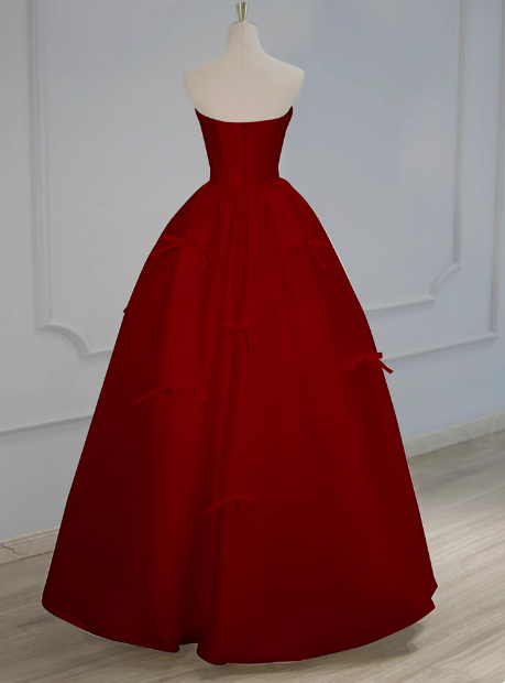 Gorgeous Ball Gown Strapless Red Prom Dresses Formal Summer Wedding Guest Dresses Wedding Guest Outfits DP2257
