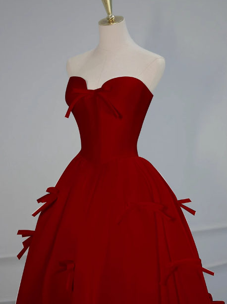 Gorgeous Ball Gown Strapless Red Prom Dresses Formal Summer Wedding Guest Dresses Wedding Guest Outfits DP2257
