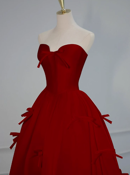 Gorgeous Ball Gown Strapless Red Prom Dresses Formal Summer Wedding Guest Dresses Wedding Guest Outfits DP2257