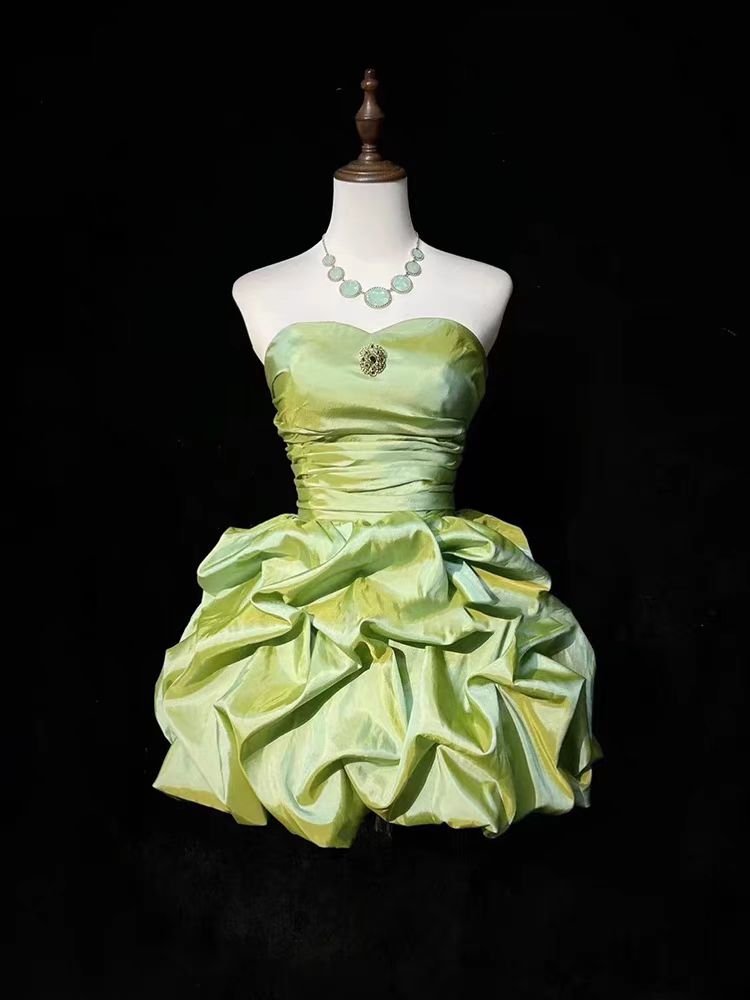 Robe de cocktail courte en taffetas, coupe trapèze, sans bretelles, élégante, robe de soirée Hoco DP2280