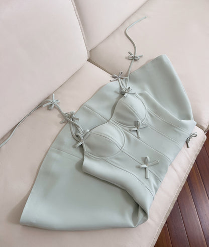 Robe de soirée courte en satin vert sauge à bretelles spaghetti, coupe trapèze, sexy, tenue d'été Hoco, robe de cocktail, tenue d'anniversaire, DP2286