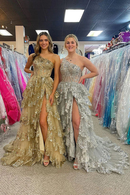 Elegant Glitter Ball Gown Tulle Layered Princess Graduation Dress Sweet Wedding Party Dress Evening Dresses DP270