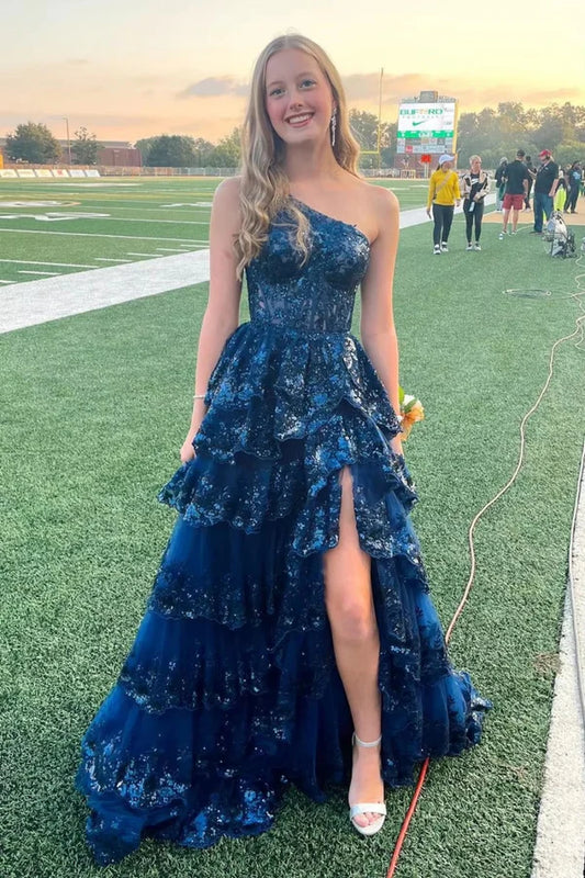 Elegant Glitter Ball Gown Tulle Layered Princess Graduation Dress Sweet Wedding Party Dress Evening Dresses DP270