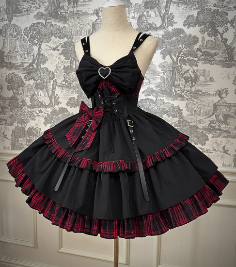 Vintage Ball Gown Spaghetti Straps Black 22nd Birthday Dress Lolita Dress Cute Lolita Outfits DP2759