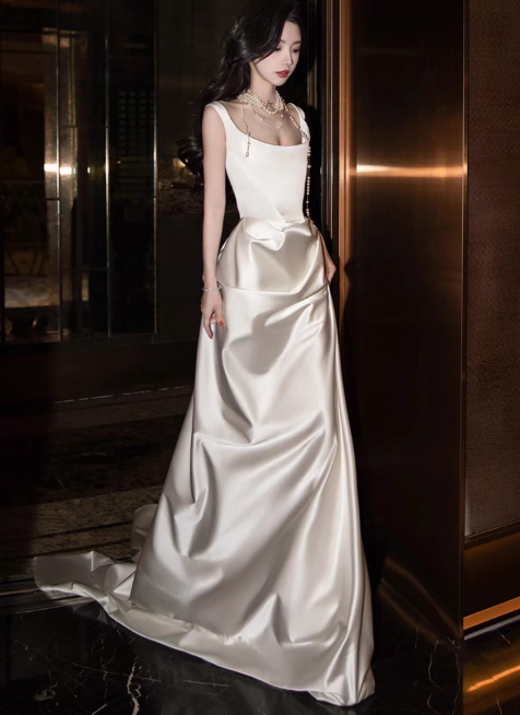 Robe de bal courte à bretelles spaghetti, gris argenté, robe de soirée courte, robe de bal Hoco DH2684