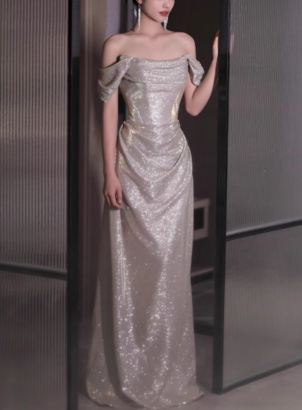 Robe de bal courte à bretelles spaghetti, gris argenté, robe de soirée courte, robe de bal Hoco DH2684