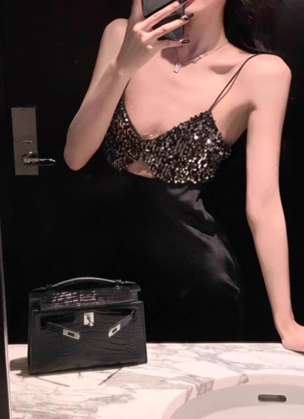 Robe de bal courte à bretelles spaghetti, gris argenté, robe de soirée courte, robe de bal Hoco DH2684