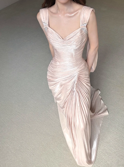 Robe de bal courte à bretelles spaghetti, gris argenté, robe de soirée courte, robe de bal Hoco DH2684