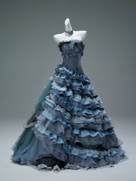 Stunning Strapless Ball Gown Tiered Tulle Lace Long Quinceanera Dress Navy Blue Formal Gowns Vestido De 15 Anos Sweet 16 Dress DP2847
