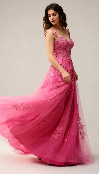 Sexy A Line Spaghetti Straps Navy Prom Dress with Appliques Formal Dress DP290