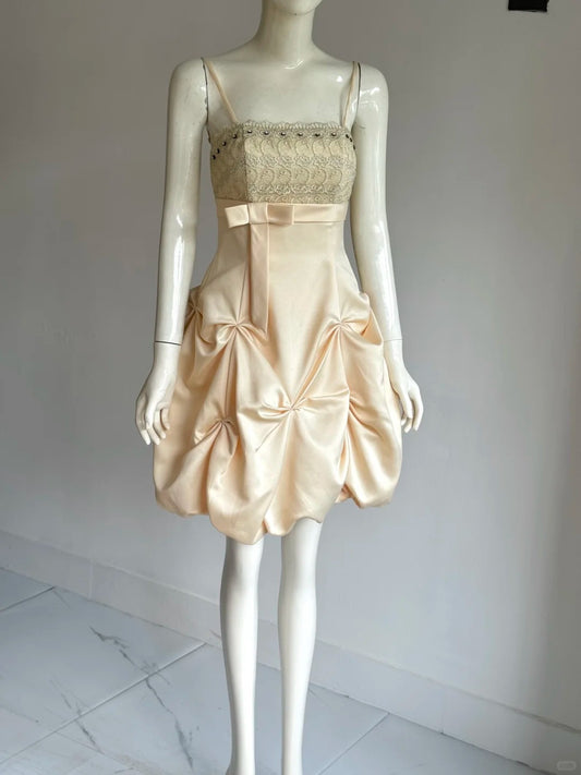 Robe de bal courte à bretelles spaghetti, gris argenté, robe de soirée courte, robe de bal Hoco DH2684