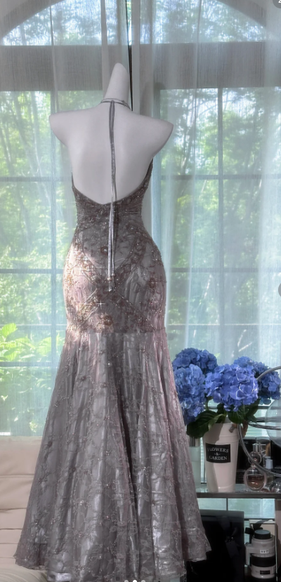 Robe de bal courte à bretelles spaghetti, gris argenté, robe de soirée courte, robe de bal Hoco DH2684